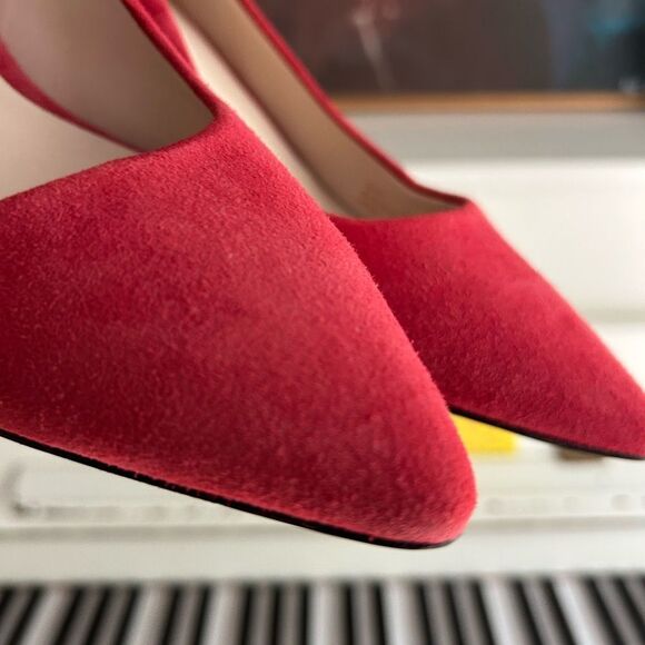 Cole Haan Red Suede Heels 7B - Picture 8 of 16